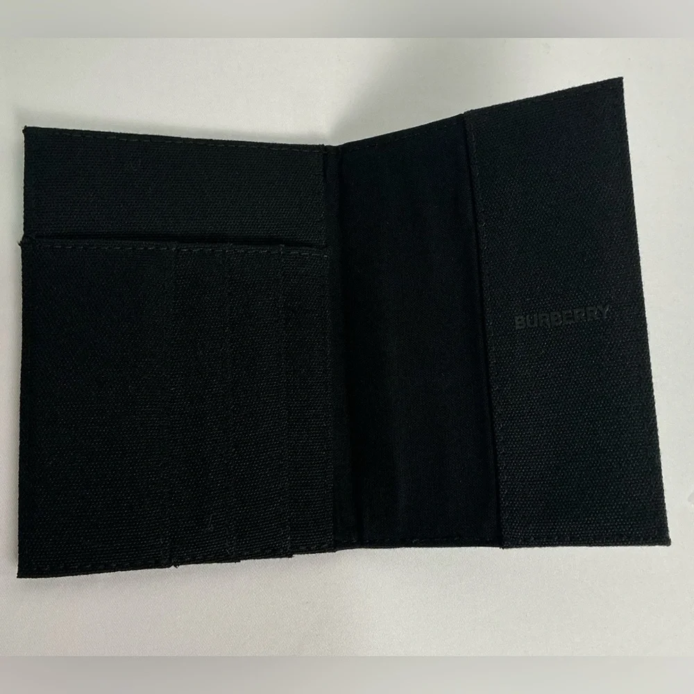 Burberry Black Canvas Passport Card Holder